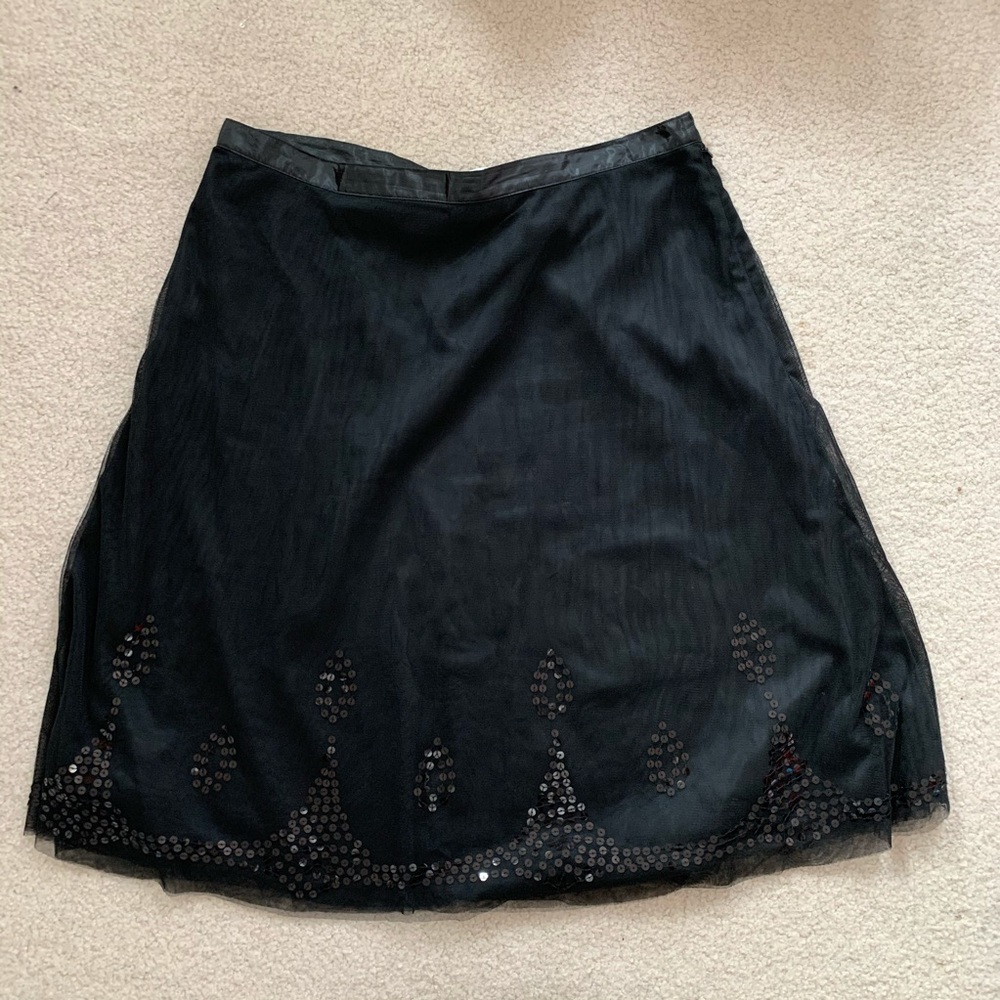 Old Navy Mesh and Sequin Black Skirt